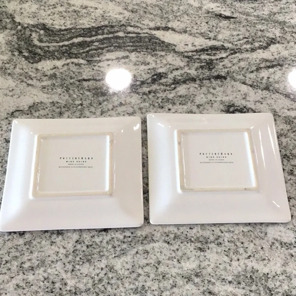Pottery Barn Merlot & Chardonnay Wine Guide Plates